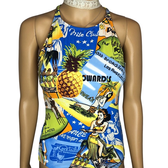Kathy Ireland Vintage Hawaiian Tropical Swimsuit - Picture 4 of 13
